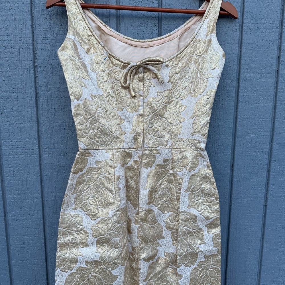 Vintage 80’s Gold and White Mermaid Dress - Picture 9 of 12